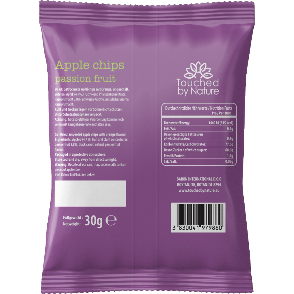 APPLE CHIPS - PASSION FRUIT FLAVOUR OVEN-BAKED